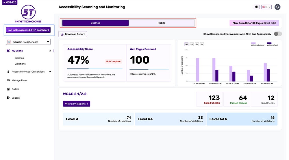 Skynet Accessibility Scanning&Monitoring gallery image