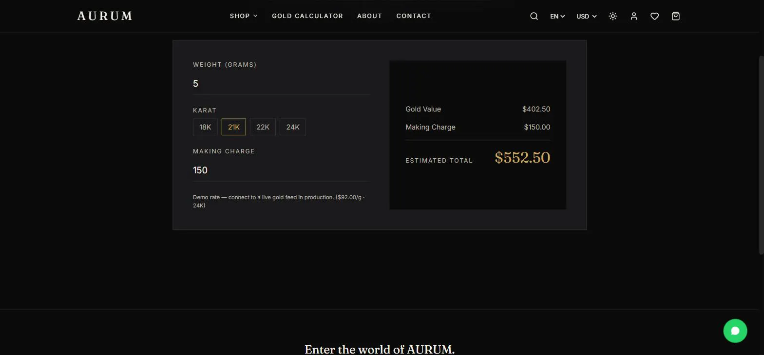 AURUM — Luxury Gold Jewelry Commerce gallery image