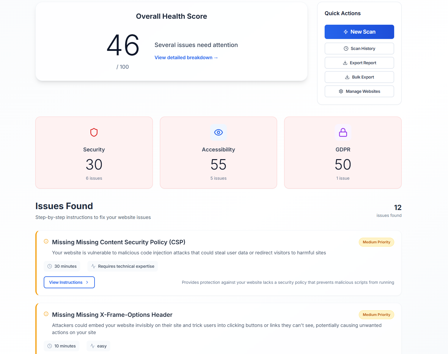 Média Polaris Audit - Website Health Scanner 2