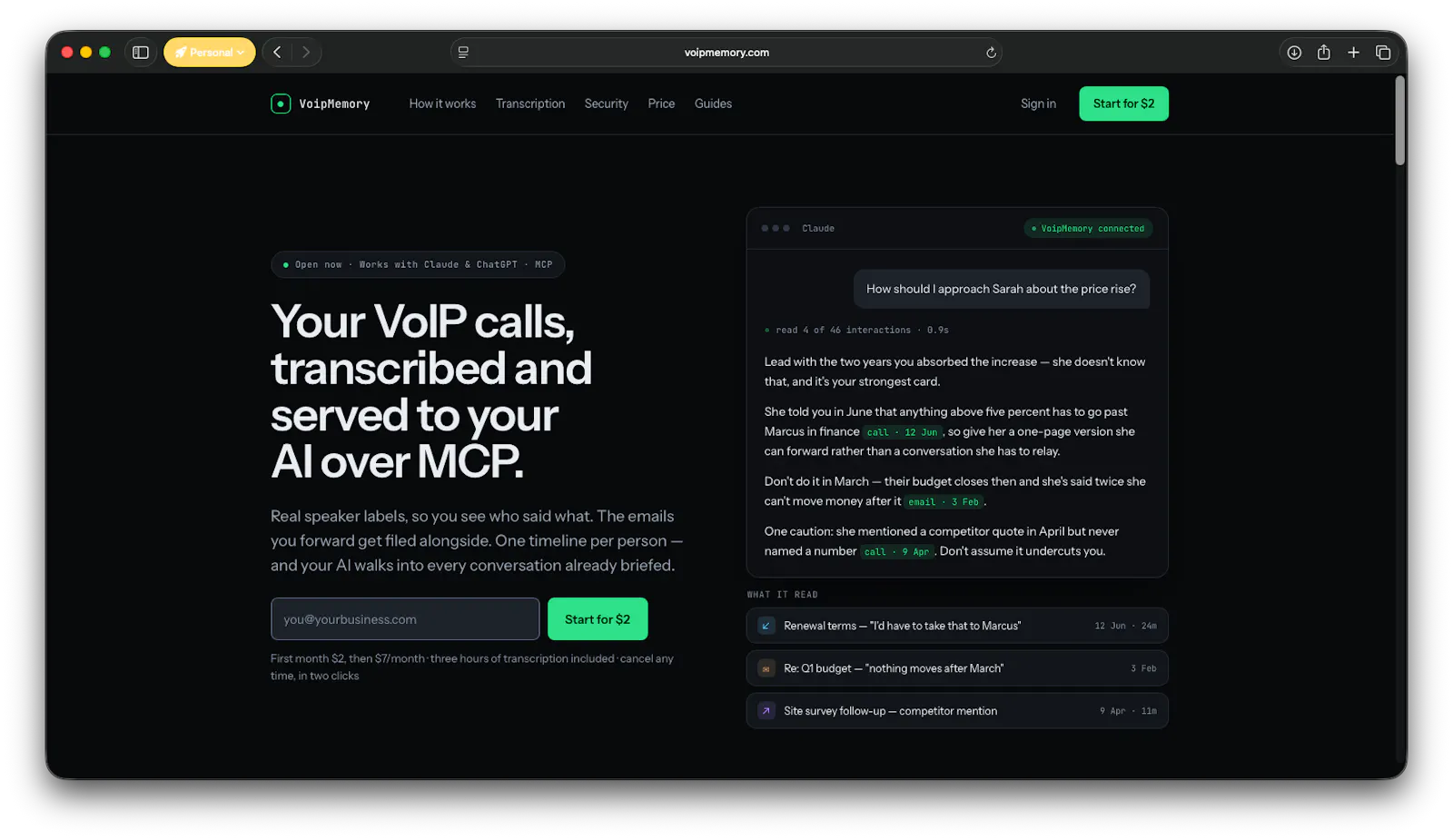 VoipMemory screenshot 2