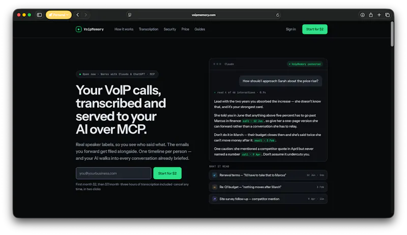 VoipMemory screenshot 2