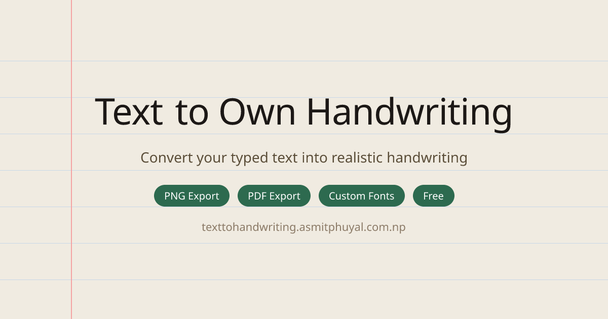 Text to Handwriting Converter - Main product screenshot demonstrating key features and user interface