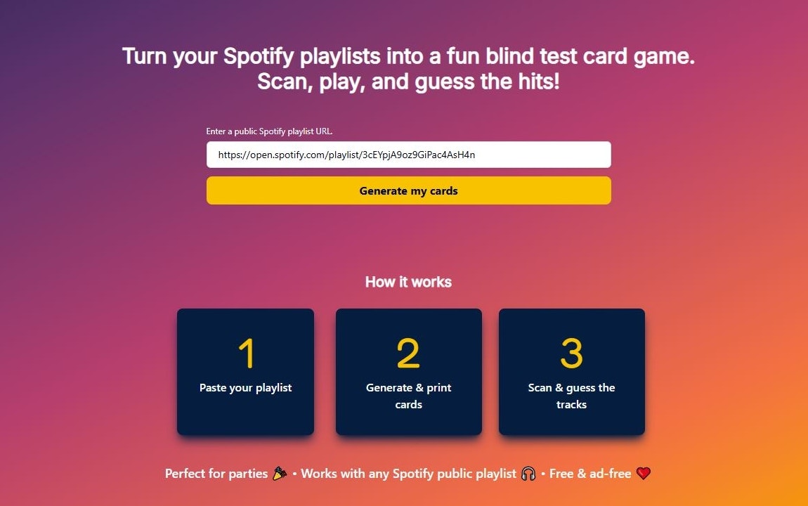Média Piste - Transformez n'importe quelle playlist Spotify en un jeu de carte de test aveugle 1