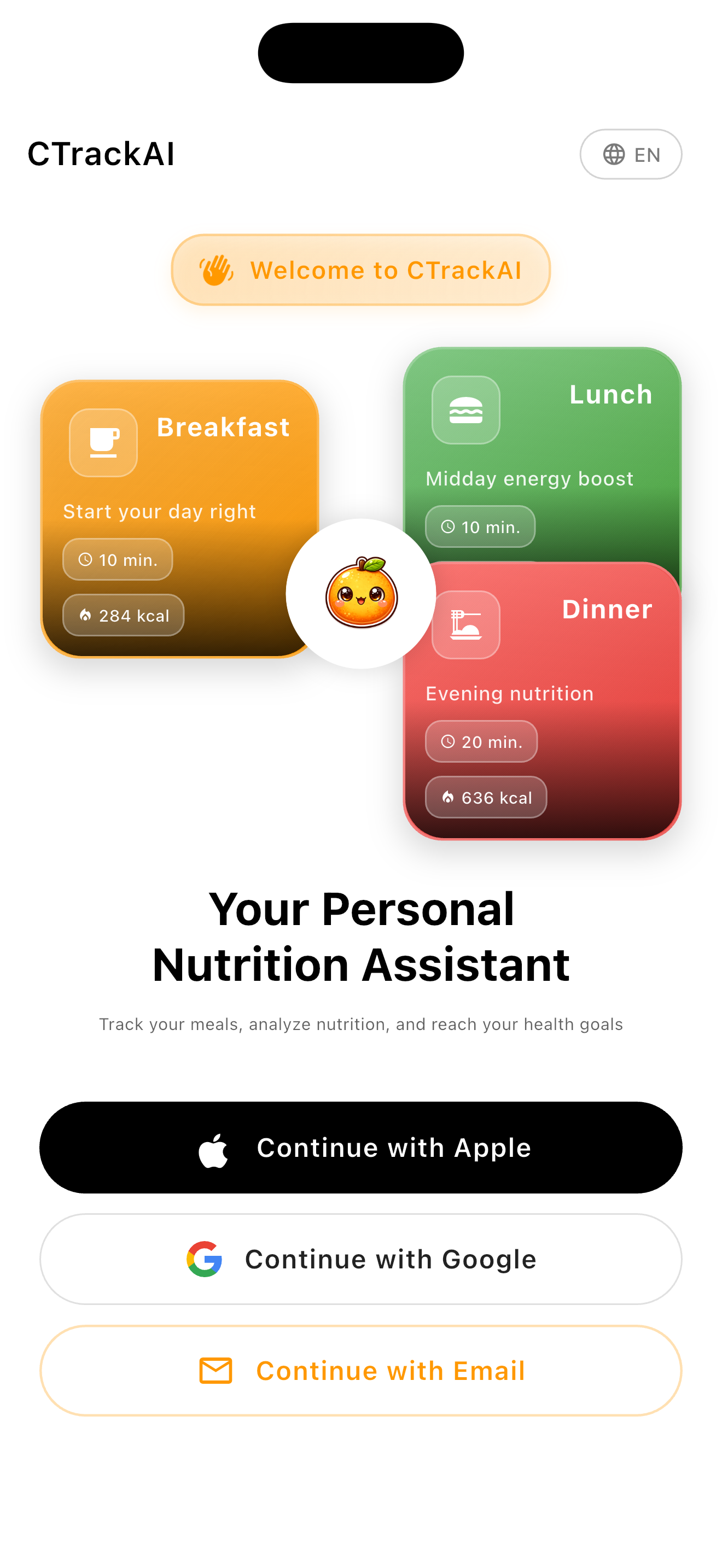 CTrackAI: Nutrition Tracker App - Main product screenshot demonstrating key features and user interface