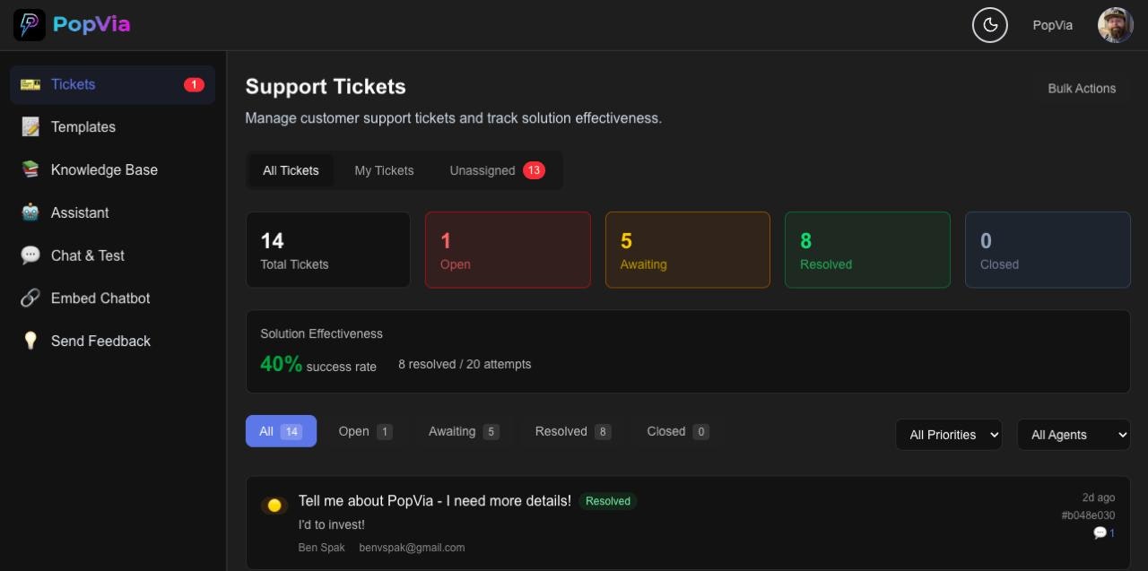 PopVia - Main product screenshot demonstrating key features and user interface
