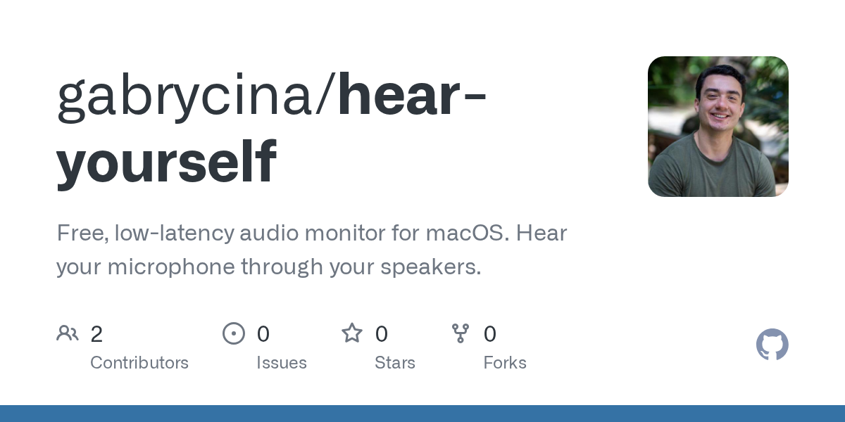 Hear Yourself - Free Mac audio monitor - Screenshot 2 showing product features and functionality