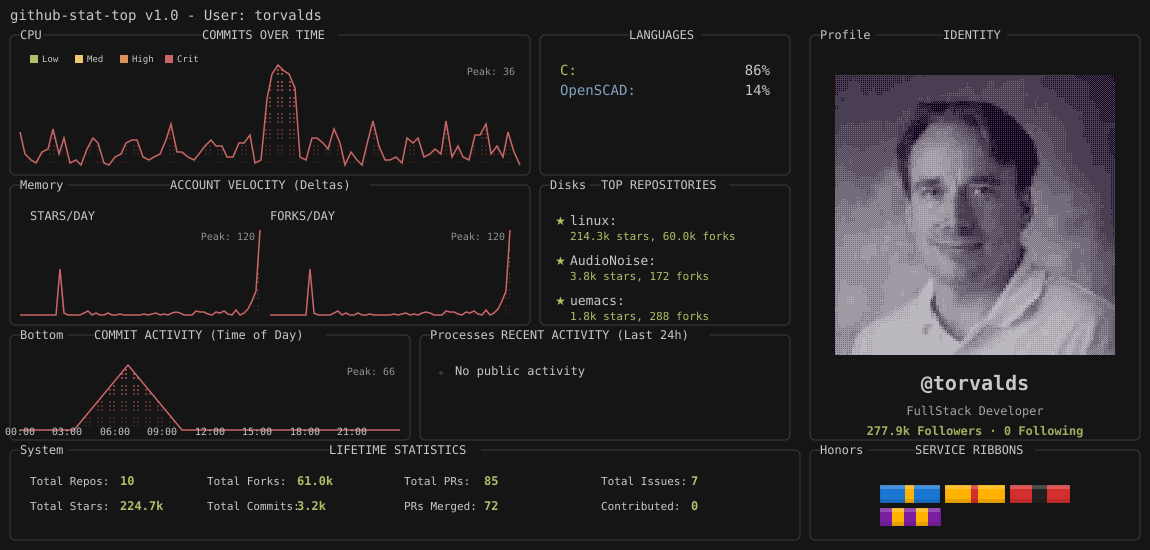 GitHub Retro Stats API gallery image