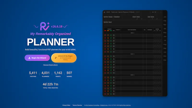 My Remarkably Organized Planner Wizard screenshot 7