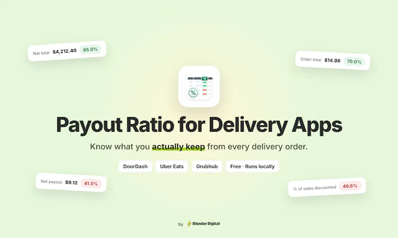 Payout Ratio for Delivery Apps screenshot 1