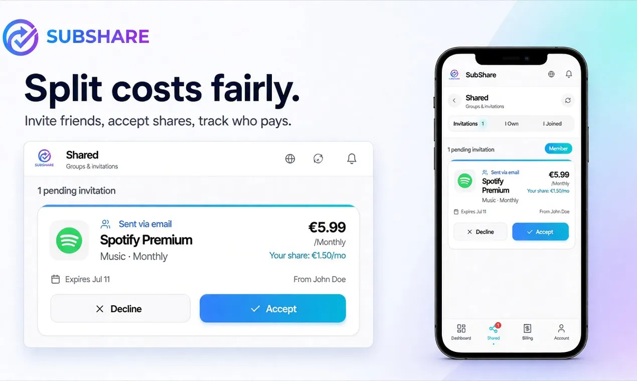 SubShare: Subscription Tracker gallery image