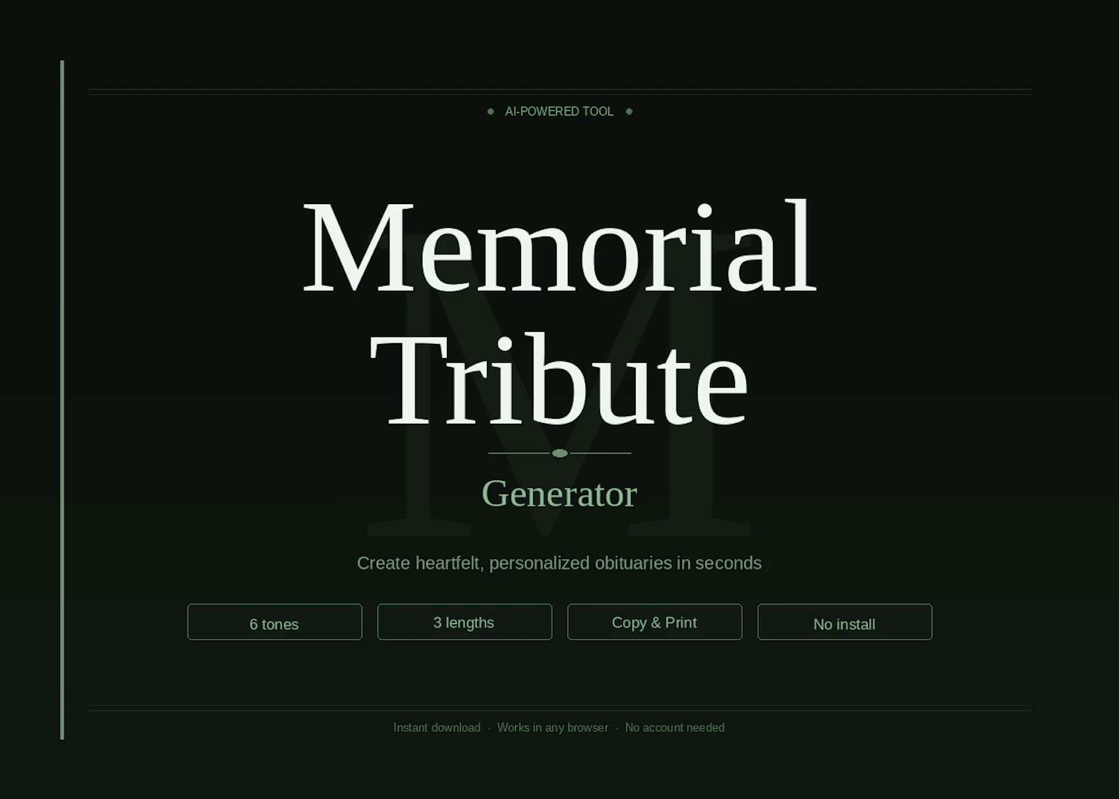 Memorial Tribute Generator screenshot 1