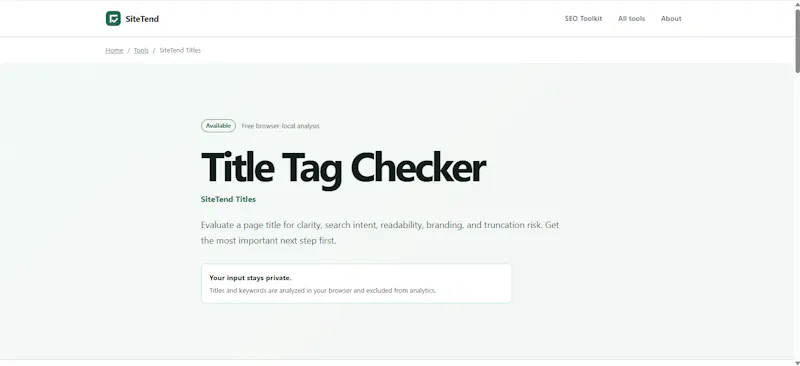 SiteTend screenshot 2