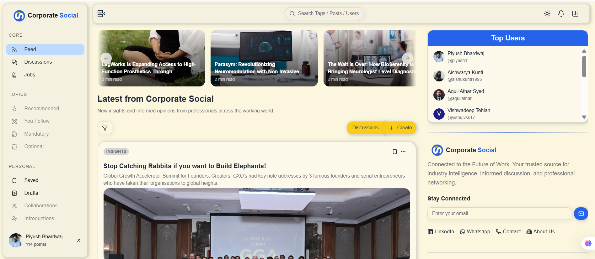 Corporate Social - Main product screenshot demonstrating key features and user interface