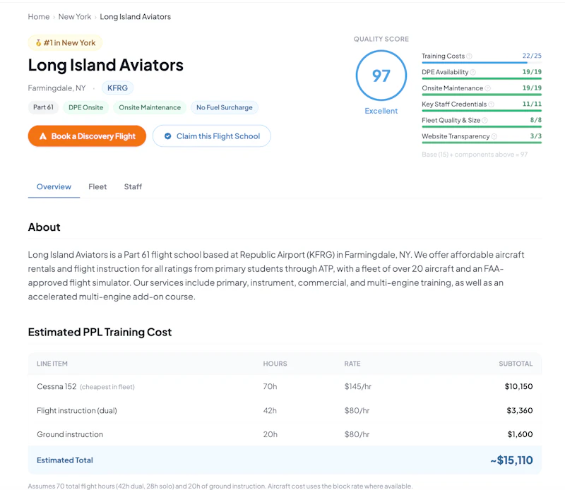 flightschools.fyi screenshot 4