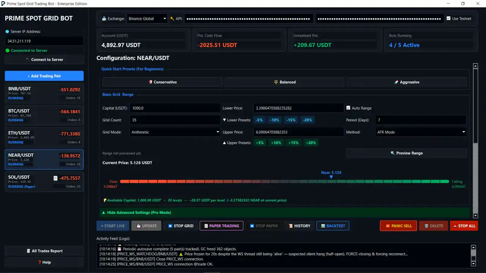 Prime Spot Grid Trading Bot screenshot 2