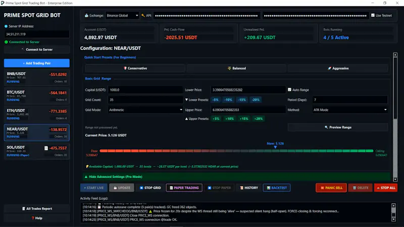 Prime Spot Grid Trading Bot screenshot 2