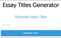 Essay Titles Generator media 1