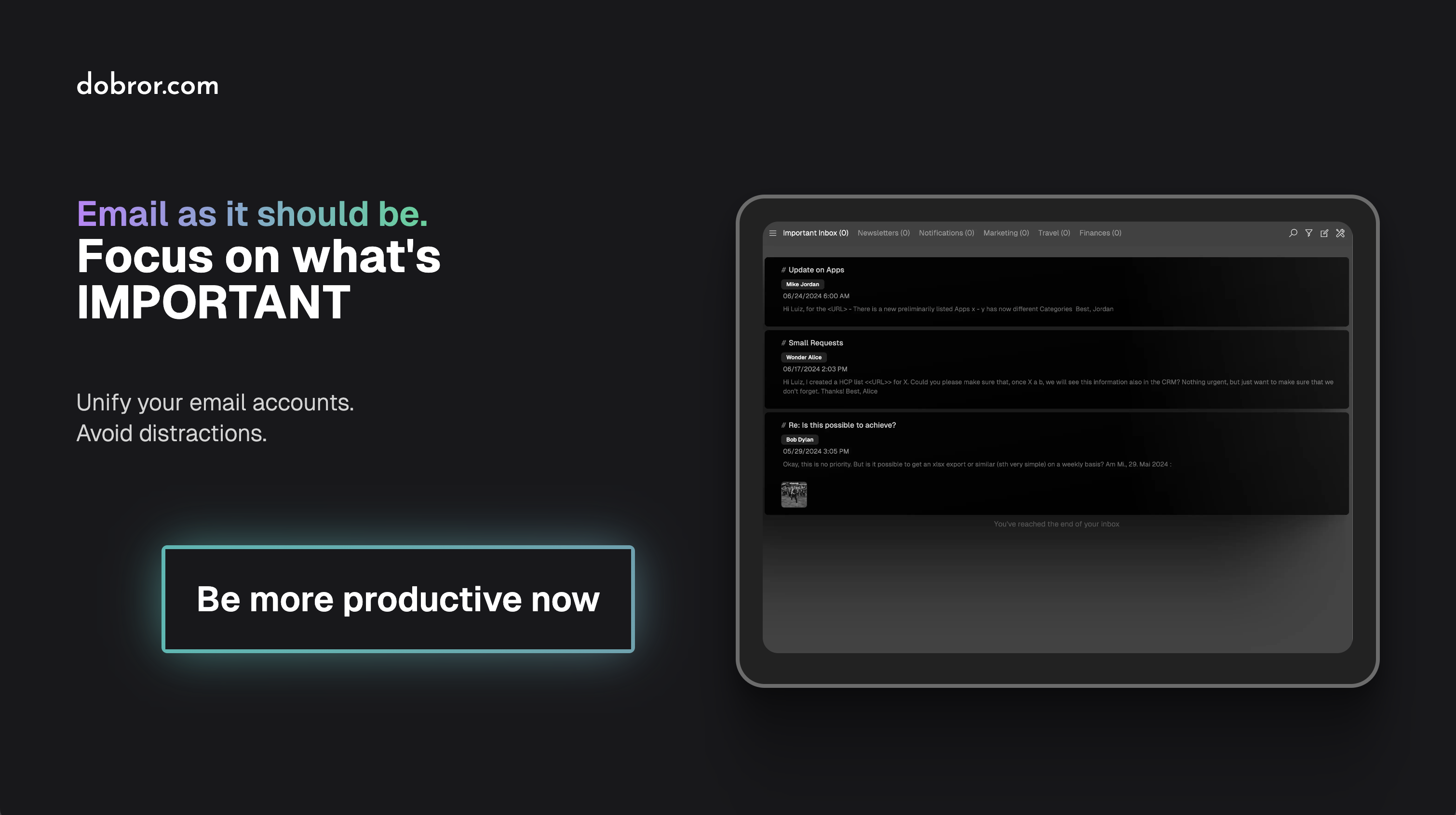 startuptile Dobror-Your email hack for better productivity