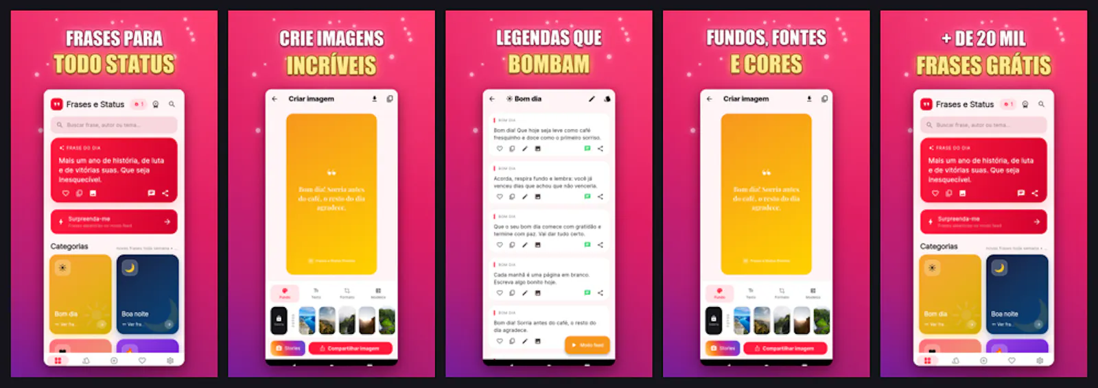 Frases para Status do WhatsApp - 10 Apps screenshot 1
