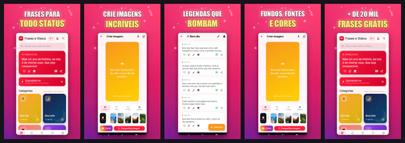 Frases para Status do WhatsApp - 10 Apps screenshot 1