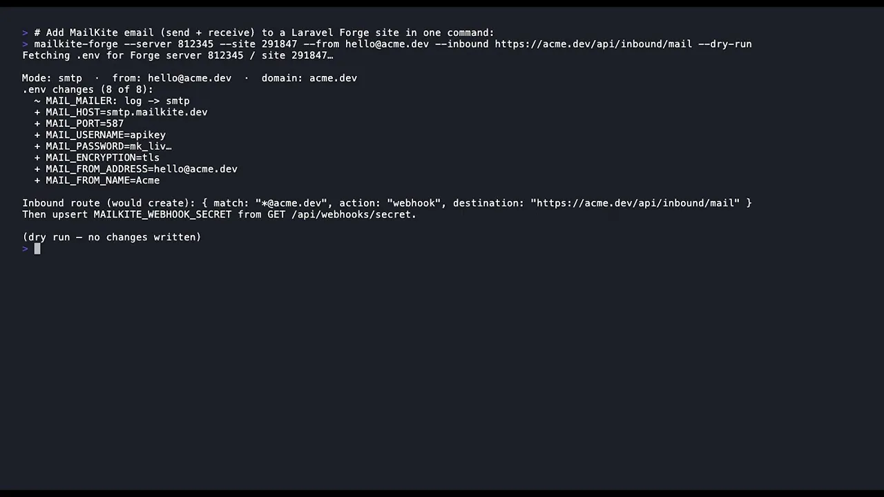 MailKite server-panel recipes gallery image