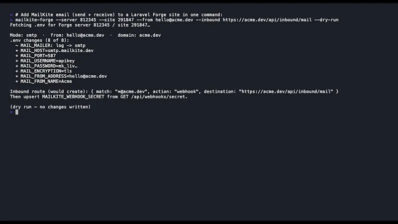 MailKite server-panel recipes screenshot 1 (video preview)