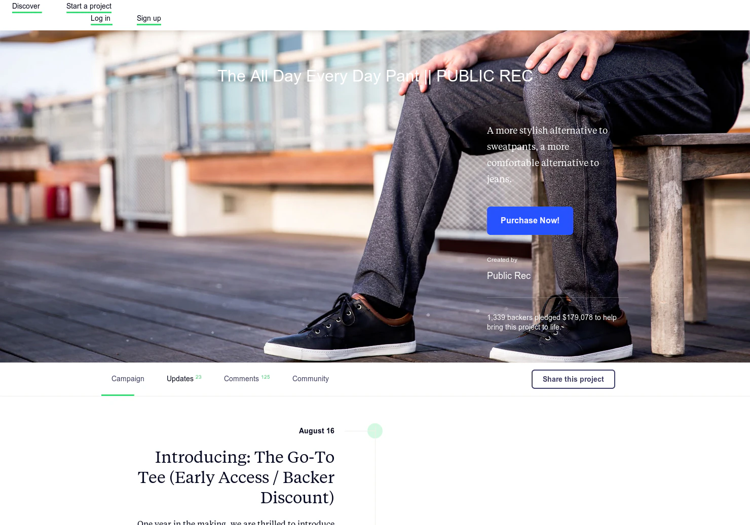 The All Day Every Day Pant by PUBLIC REC 