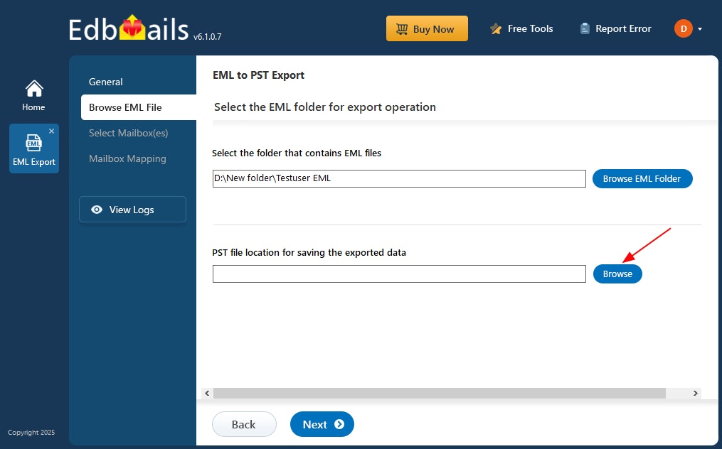 EDBMAILS EML naar PST Converter - Migreer EML -e -mails naar Outlook in slechts enkele klikken media 3