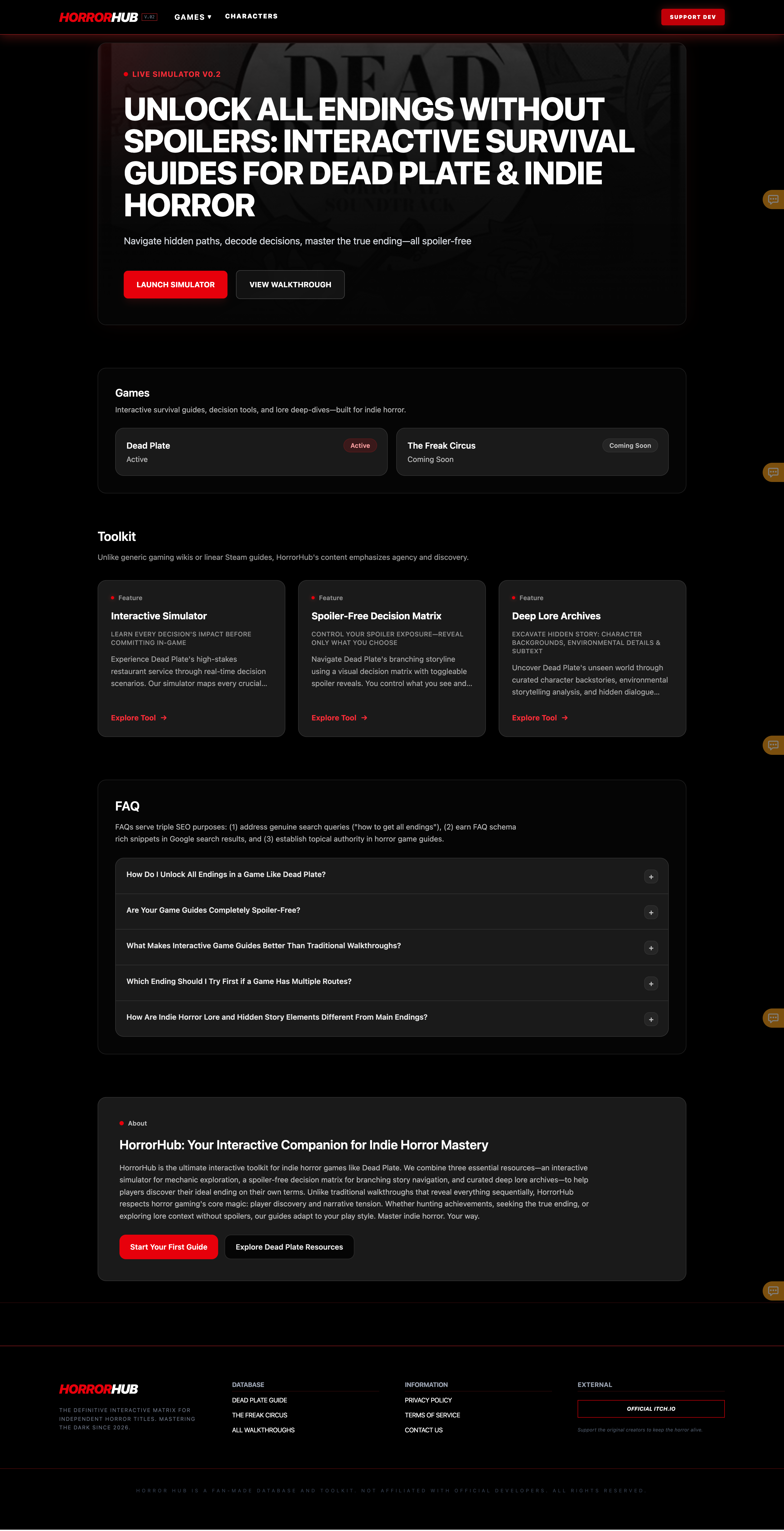 HorrorHub: Dead Plate Matrix - Screenshot 2 showing product features and functionality