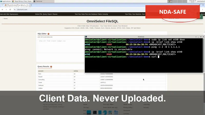 OmniSelect FileSQL screenshot 1 (video preview)