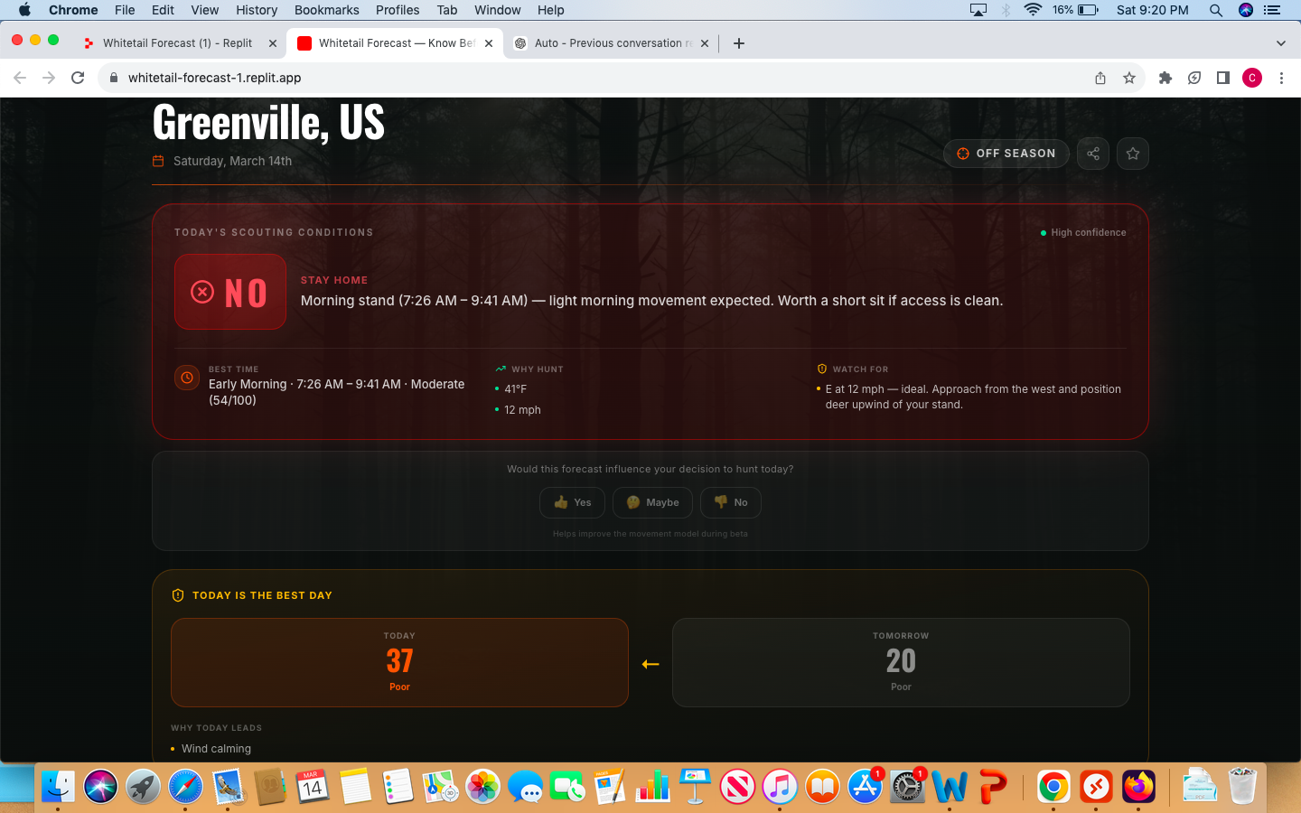 Whitetail Forecast - Screenshot 2 showing product features and functionality