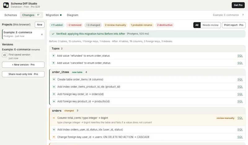Schema Diff Studio screenshot 3