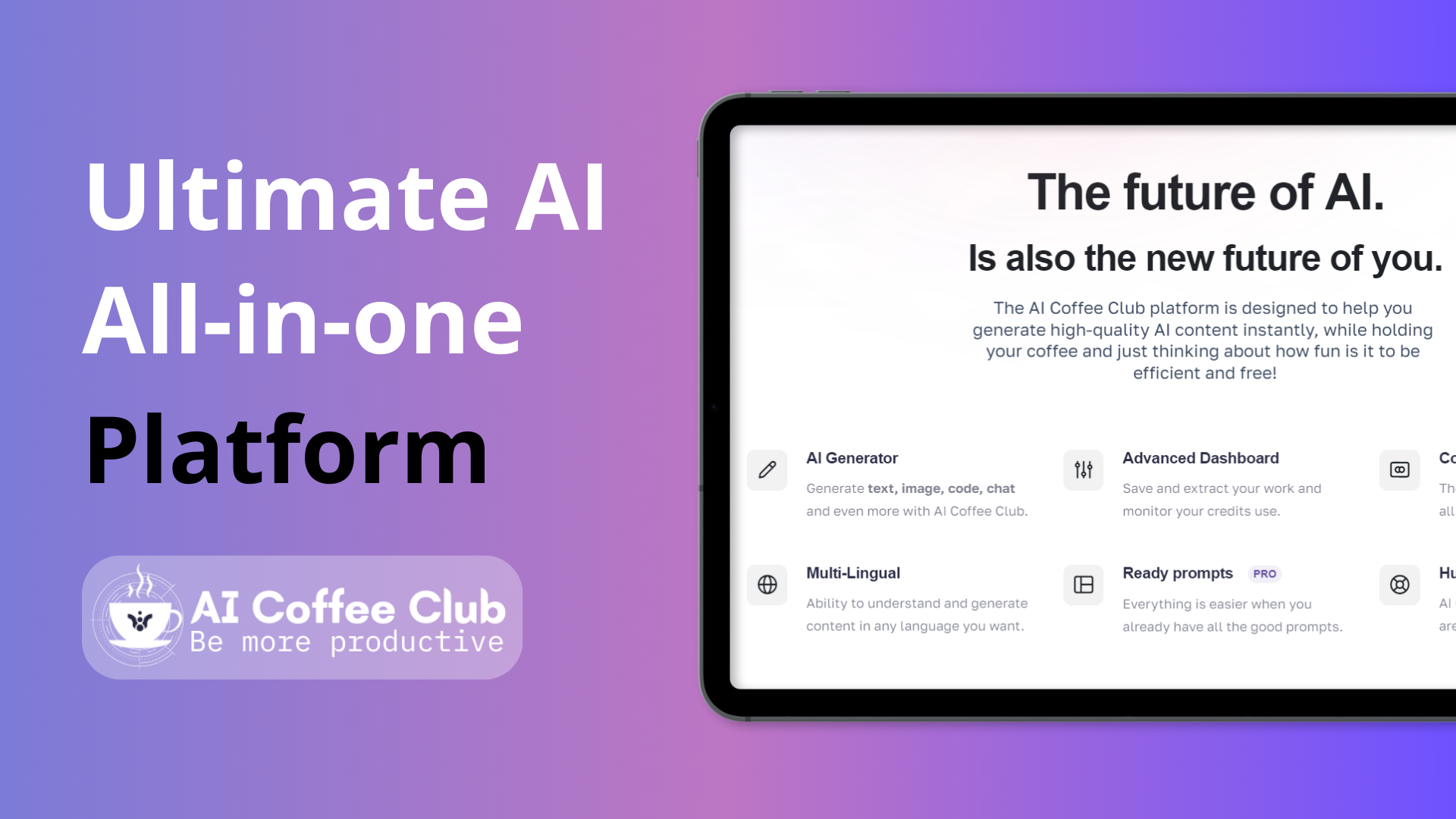 AI Coffee Club - Alles-in-één platform om AI-inhoud te genereren media 1