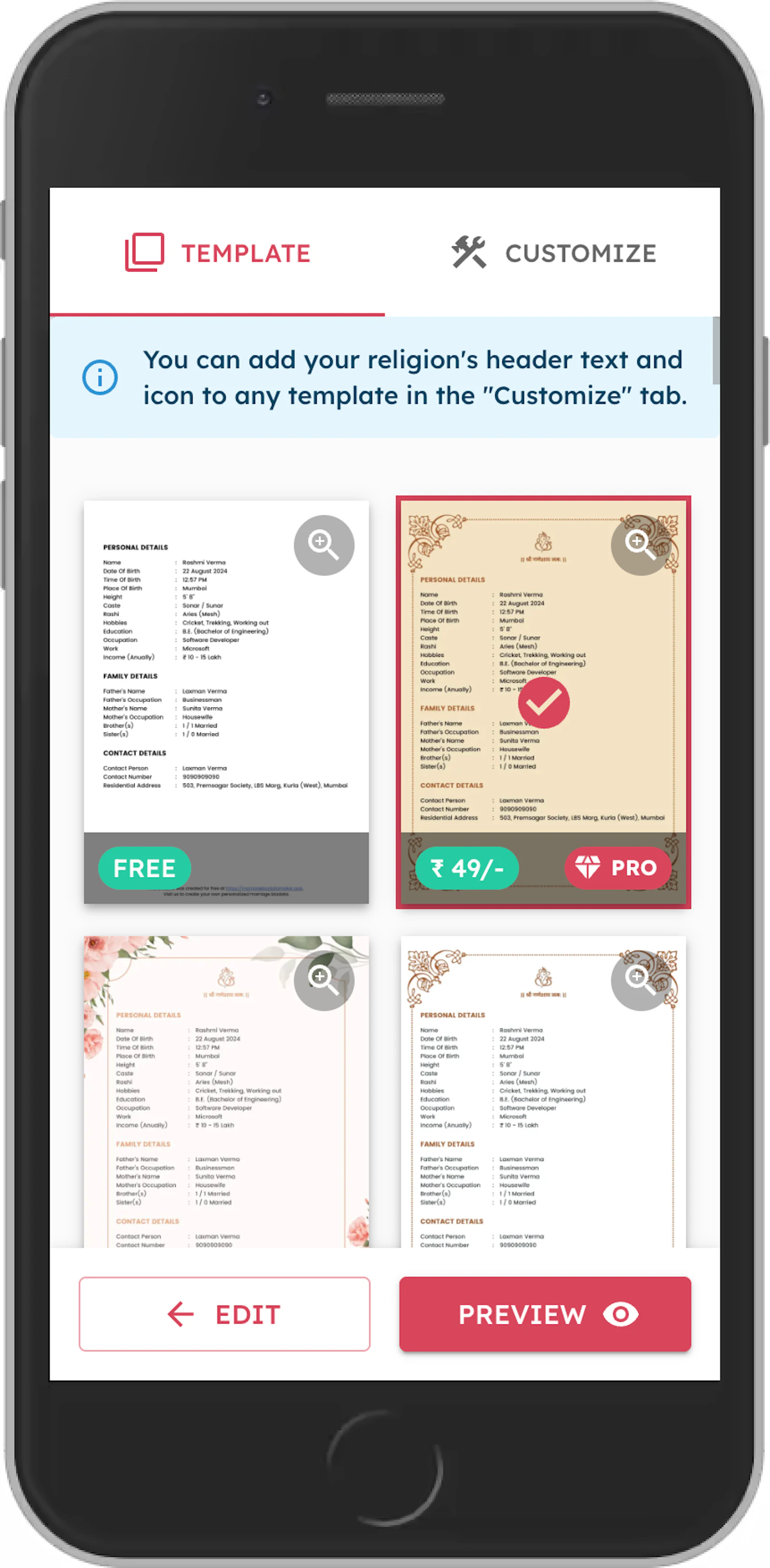 Marriage Biodata Maker screenshot 1