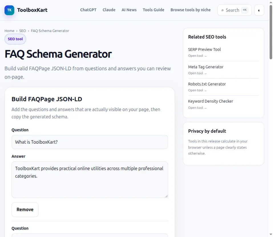 FAQ Schema Generator gallery image