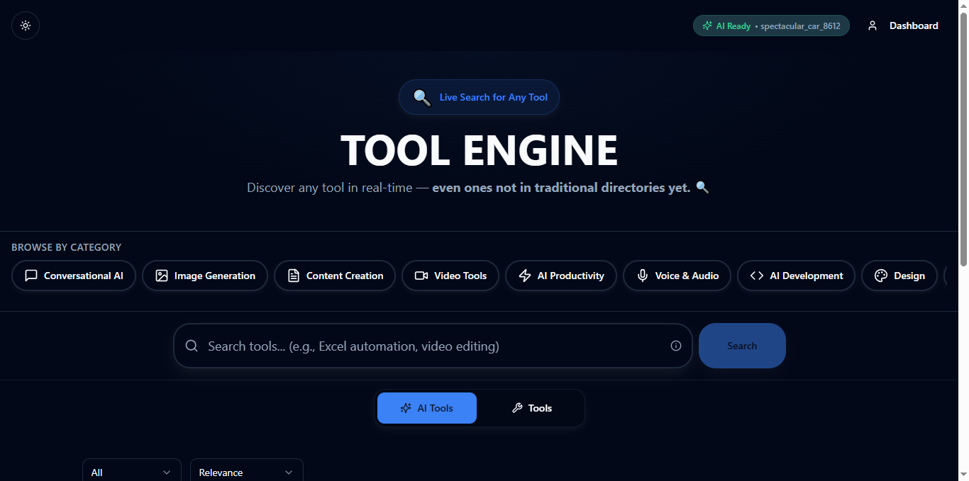 Tool Engine - Screenshot 2 showing product features and functionality
