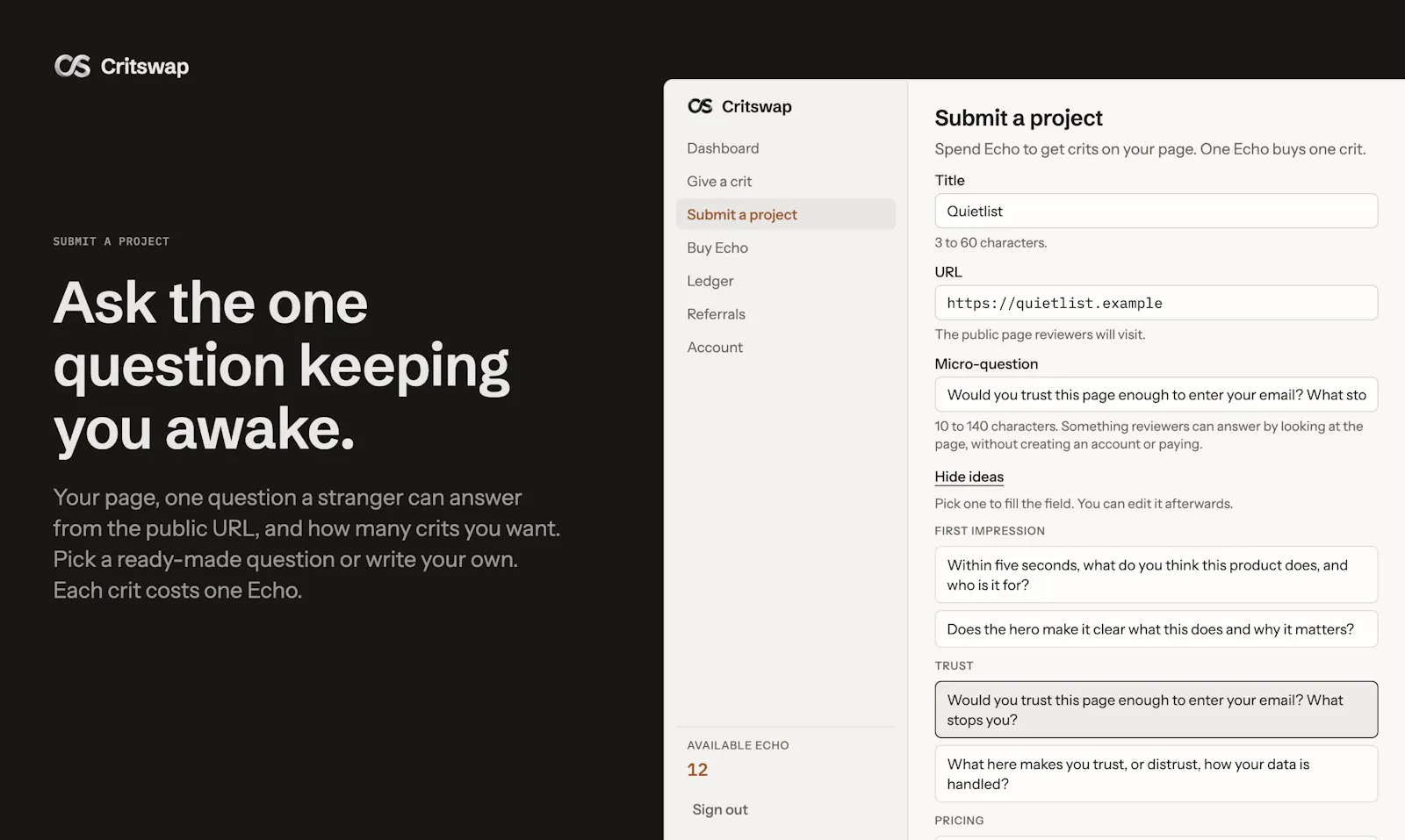 Critswap screenshot 4