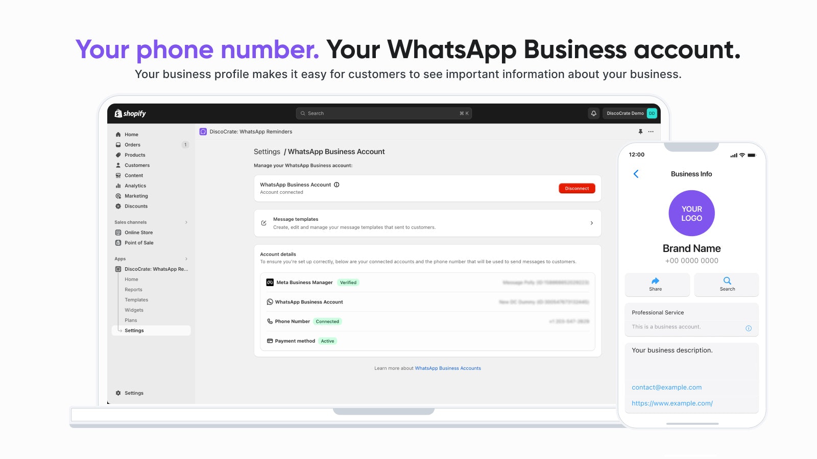 discocate - แอป Shopify - ส่งการแจ้งเตือน WhatsApp สำหรับ Shopify กลับมา media 3