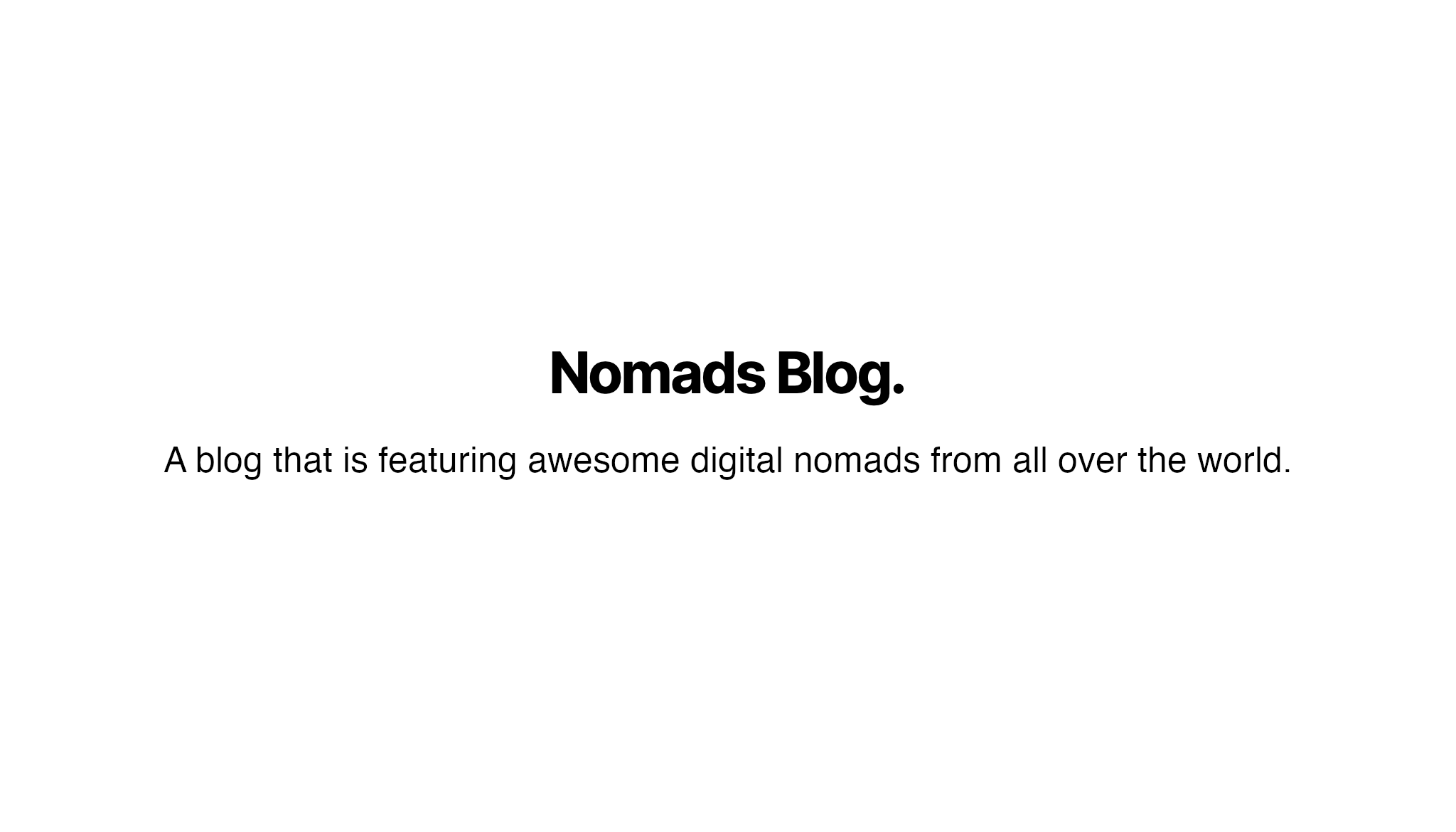 Nomads Blog.