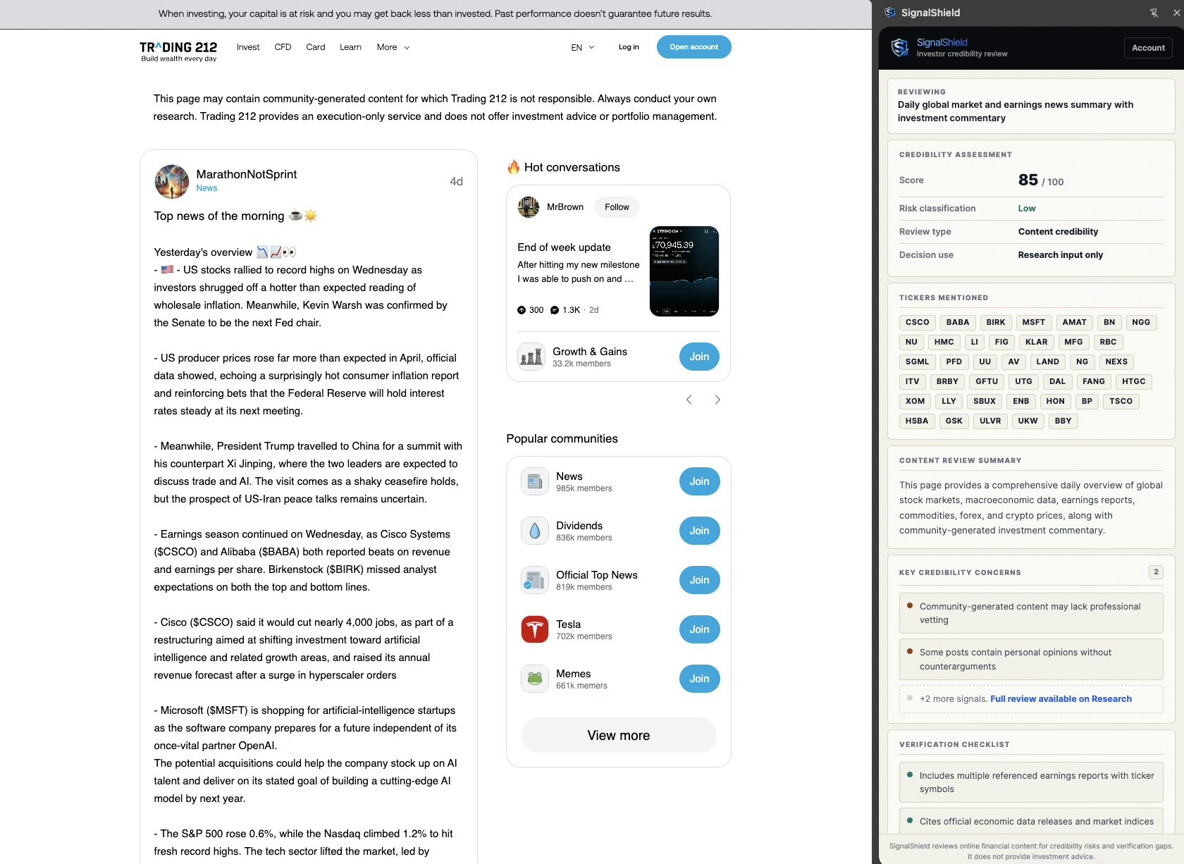 SignalShield: Verify Market Narratives gallery image