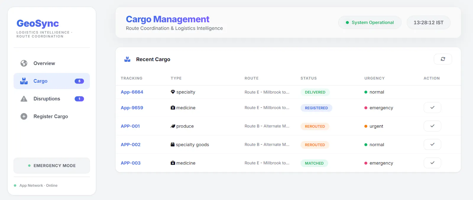 GeoSync — Intelligent Logistics Network screenshot 1