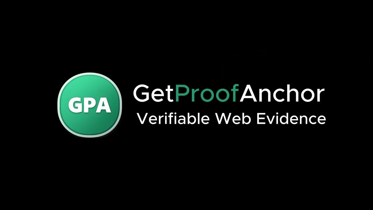 GetProofAnchor - verifiable web evidence gallery image