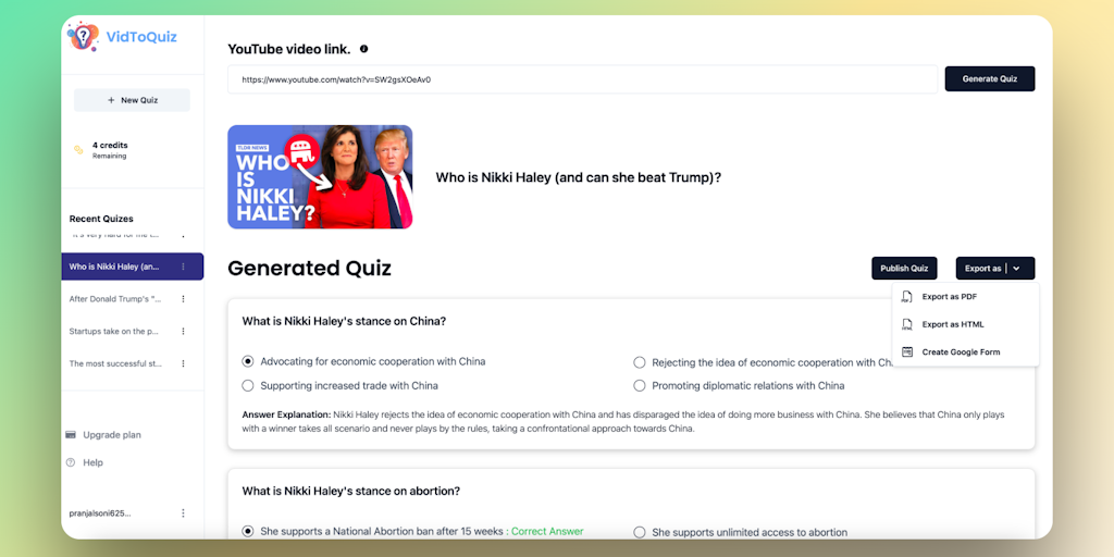 VidtoQuiz