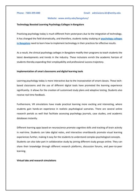 Kolej Psikologi di Bangalore media 1