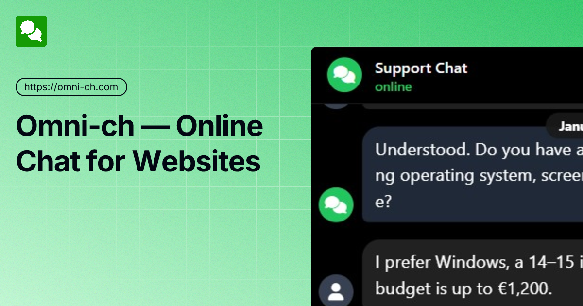 Omni-ch - Main product screenshot demonstrating key features and user interface