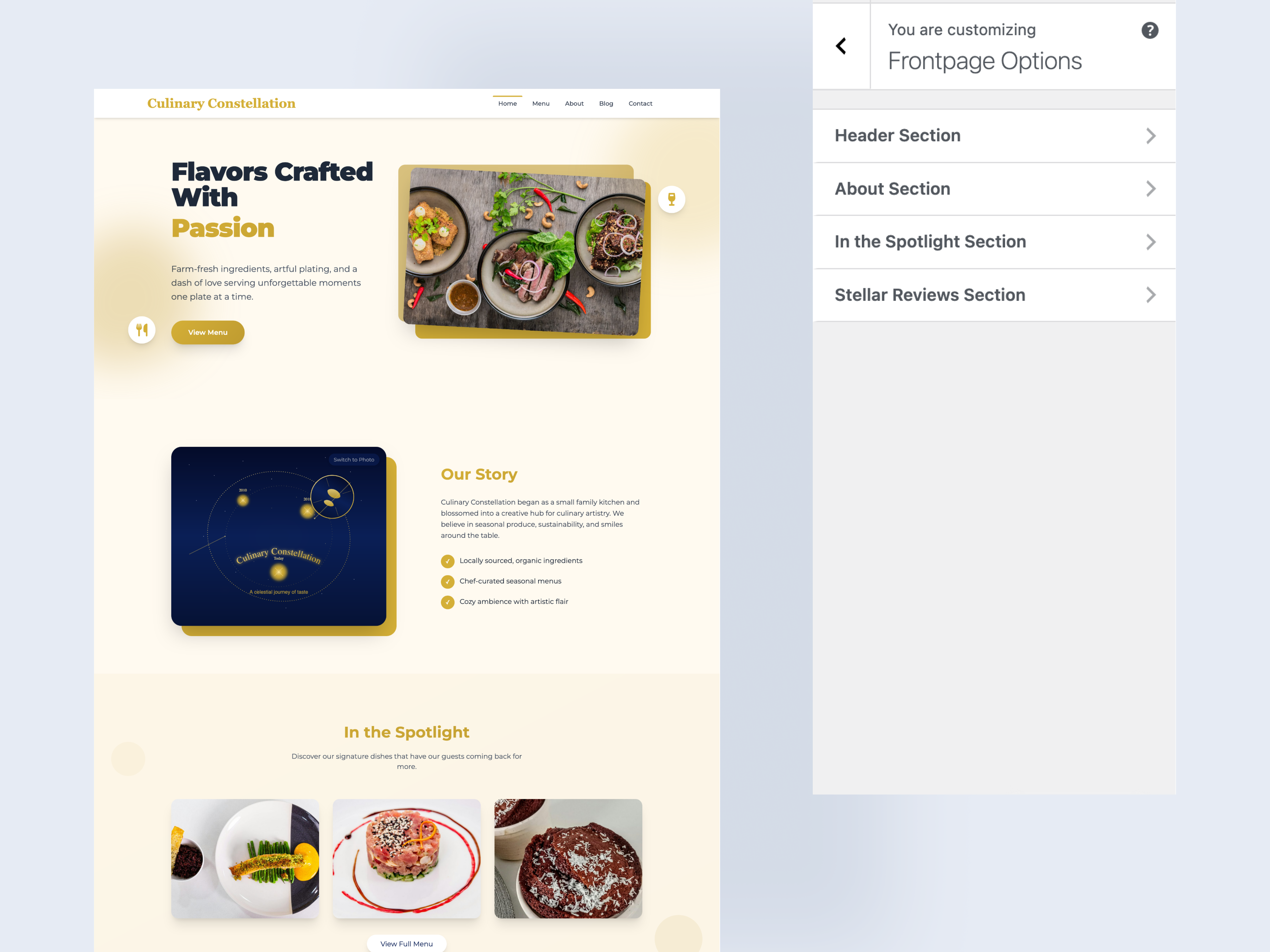 Culinary Constellation WordPress Theme gallery image