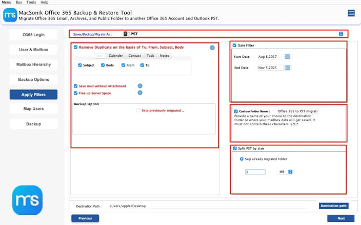 MacSonik Office 365 Backup Tool gallery image