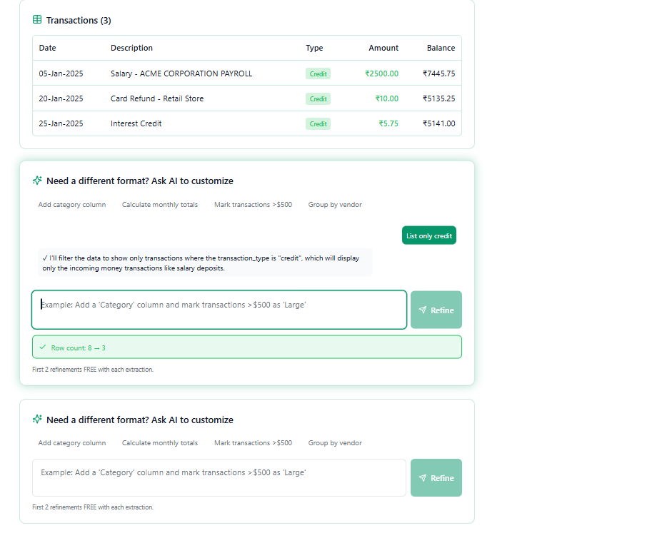 SriVSR – AI PDF to Excel Converter gallery image