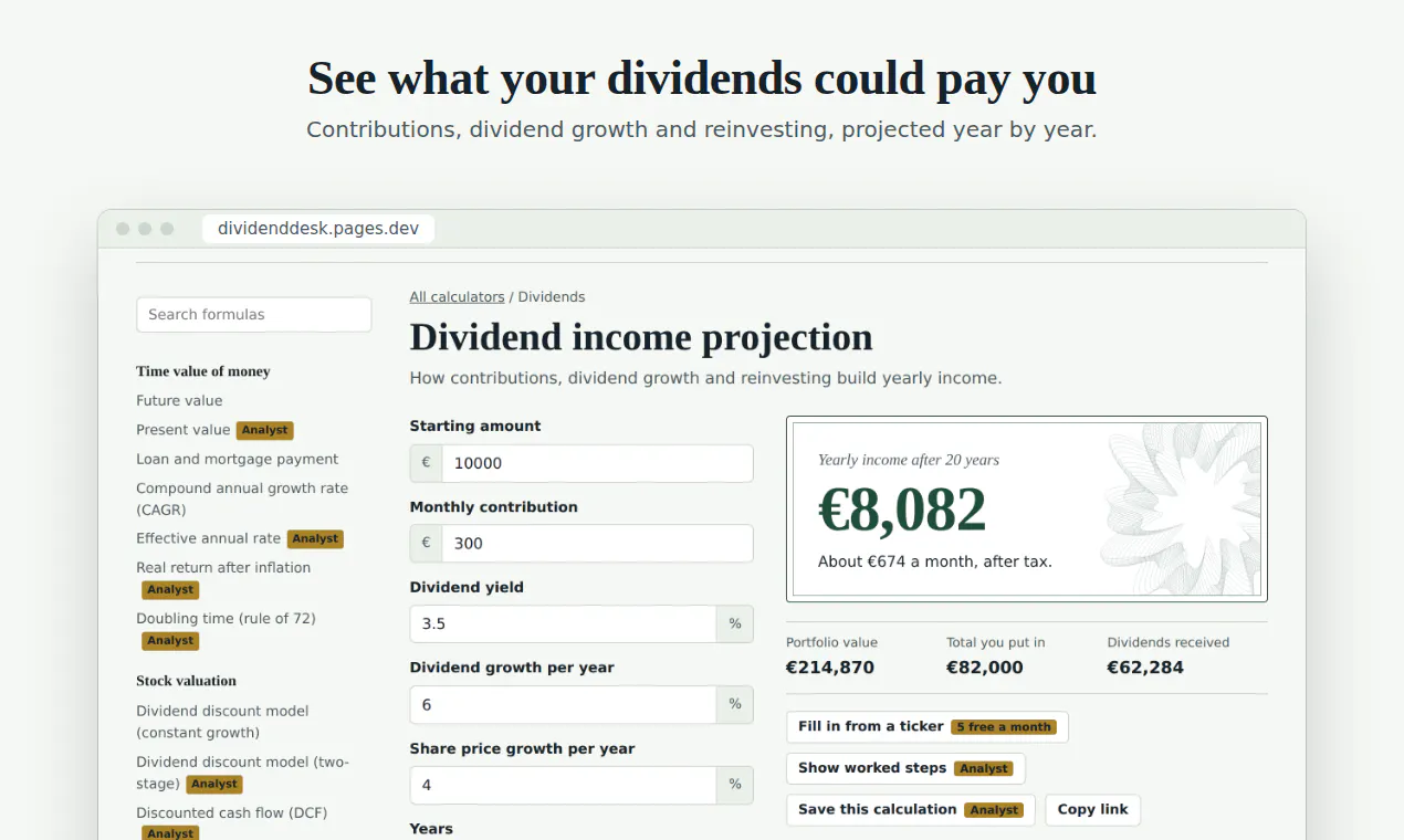 Dividend Desk gallery image