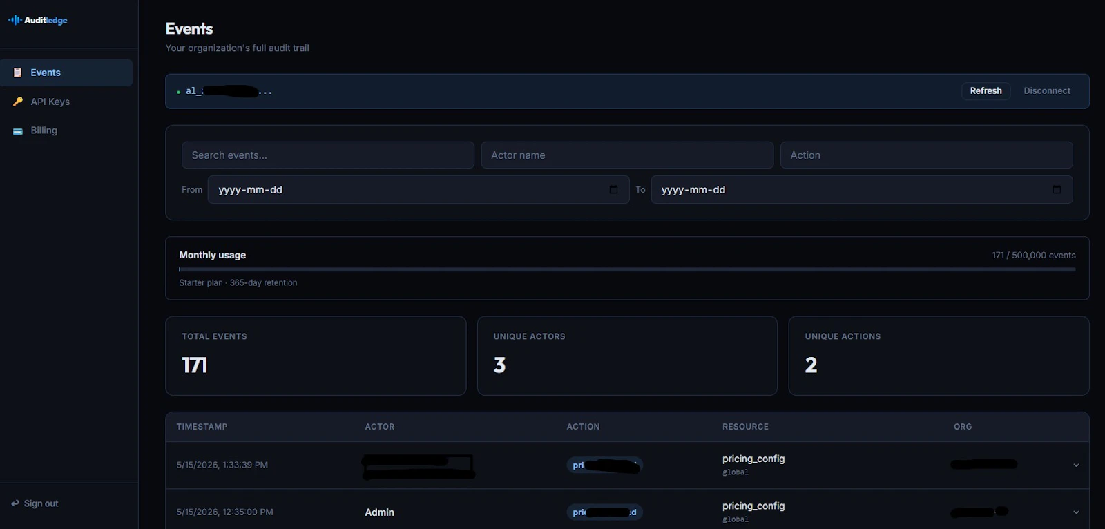 Auditledge screenshot 3